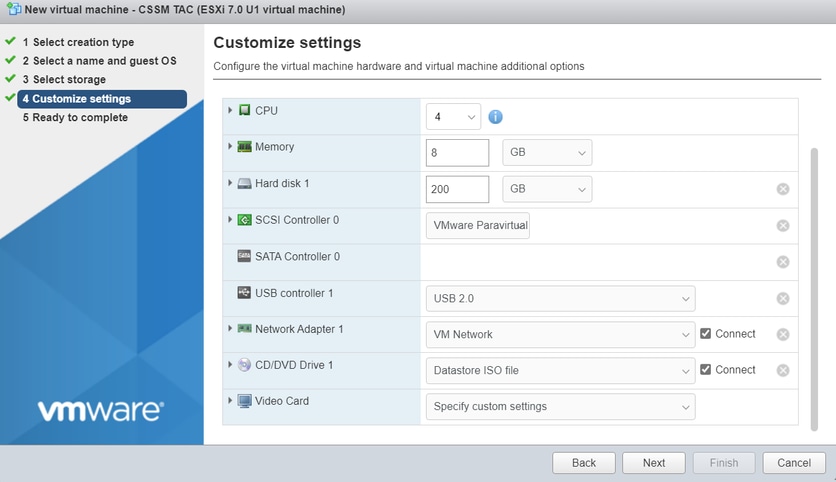 Récapitulatif de la configuration VM 01