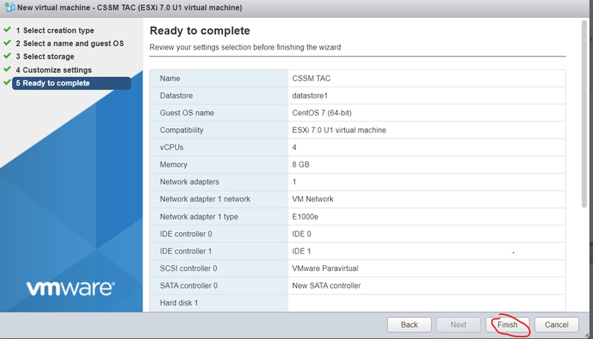 Resumo da configuração da VM 02