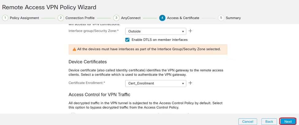 Resumen de acceso y servicios