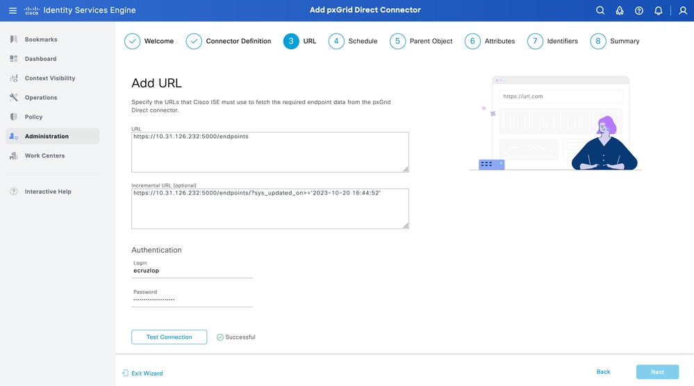 Aggiungi URL per Connettore Px Grid Direct