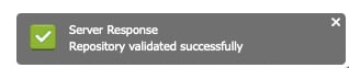 Mensaje de repositorio validado correctamente