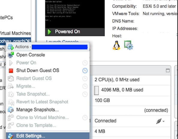 リストからISE VMを右クリックし、Edit Settingsを選択します