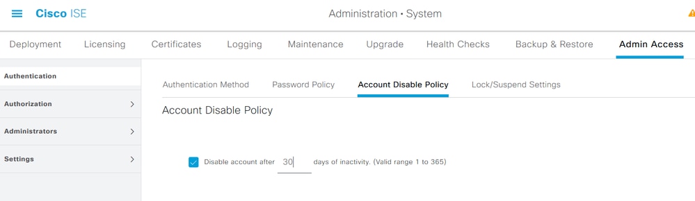 Admin Account Disable Policy