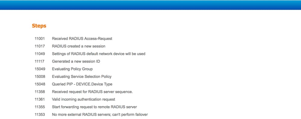 ISEでの外部RADIUSサーバの停止とフェールオーバーの問題のトラブルシューティング