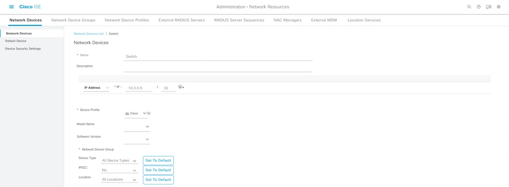 Configure EAP-TLS Authentication with ISE - Network Device 1