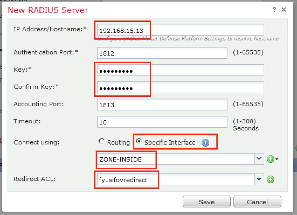 ASA configuration  - Provide ISE PSN IP address