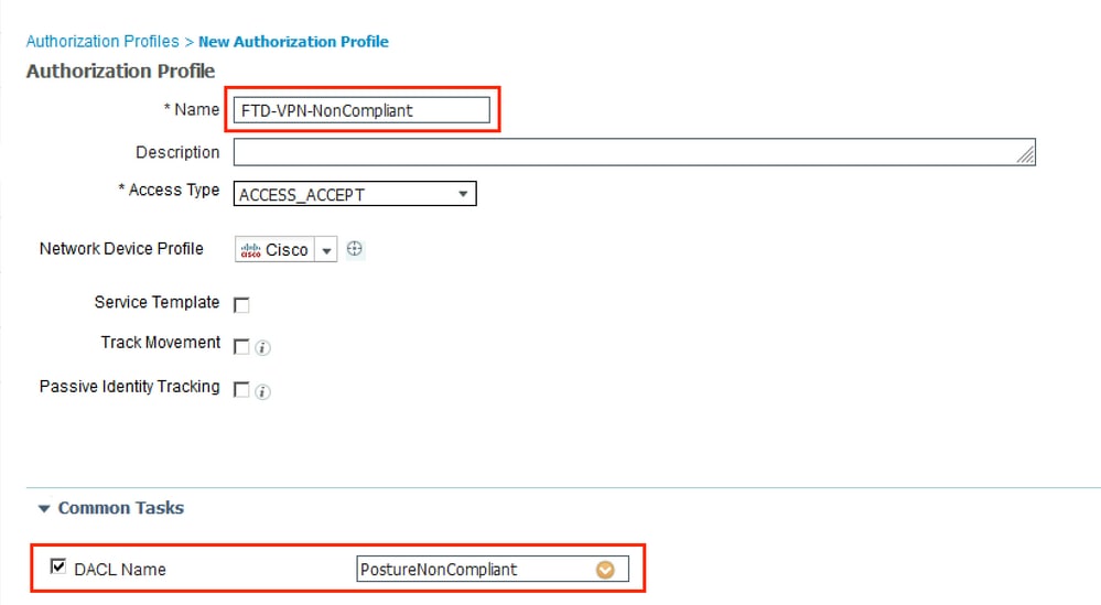 ISE configuration - Create three Authorization Profiles