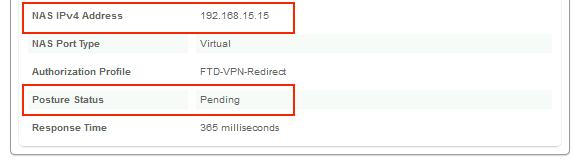 ISE detailed live log report - Posture Status Pending