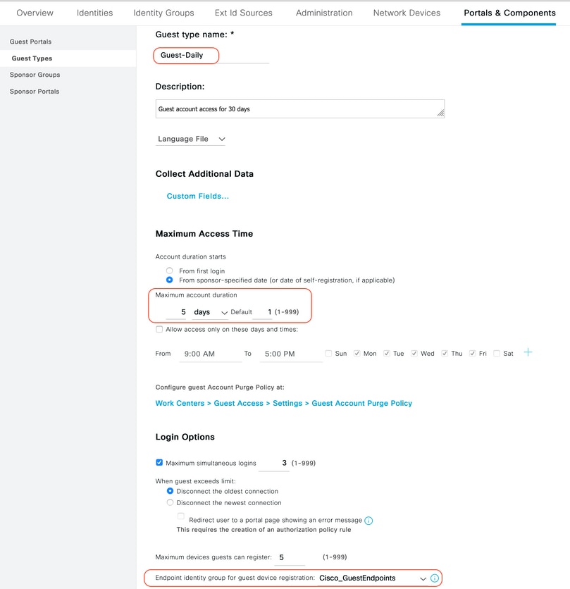 Edit guest type settings