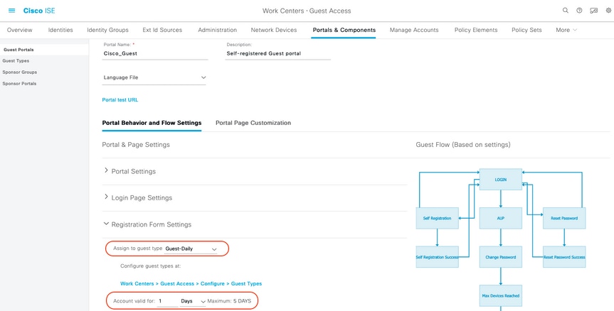 Guest Portal page setting