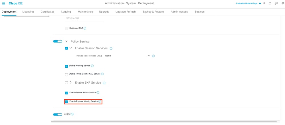 Configurar ISE para PassiveID Agent - Habilitar Serviços de Identidade Passiva