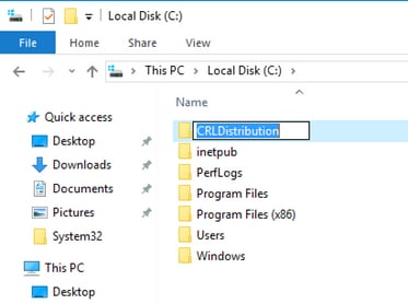 Choose location and create folder