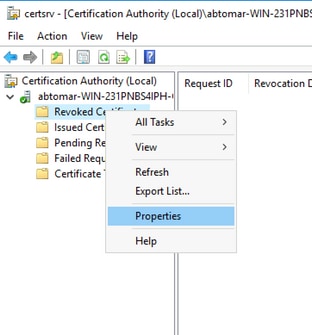 Revoked certificates properties