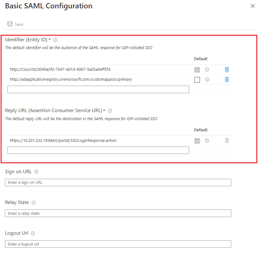 Configurazione SAML