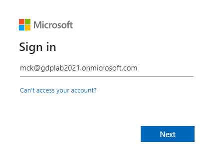 صفحة تسجيل الدخول ل Microsoft