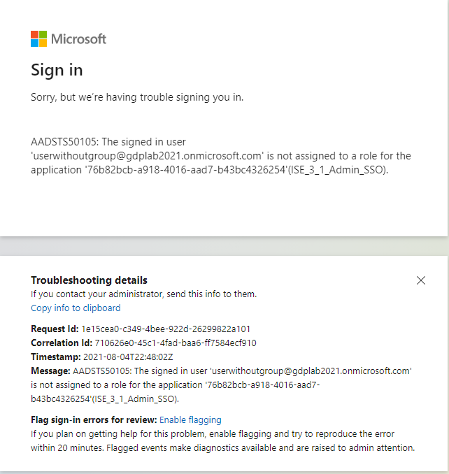 Microsoftサインインの問題