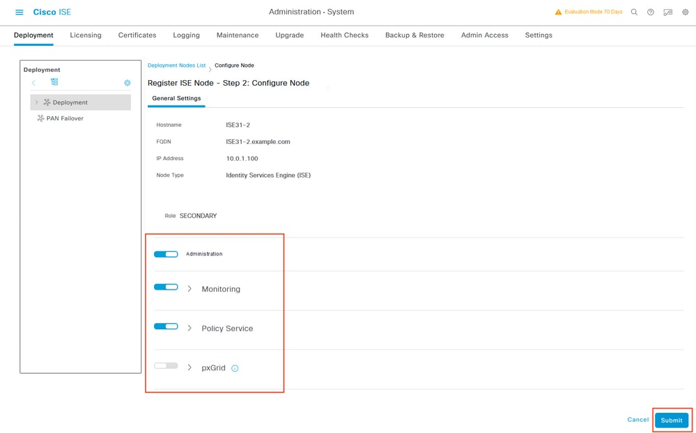 Cisco ISE on AWS - ISE Deployment. Roles