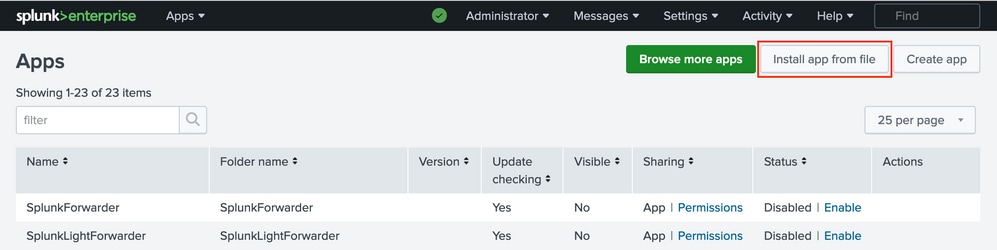 Splunk. App installation 1