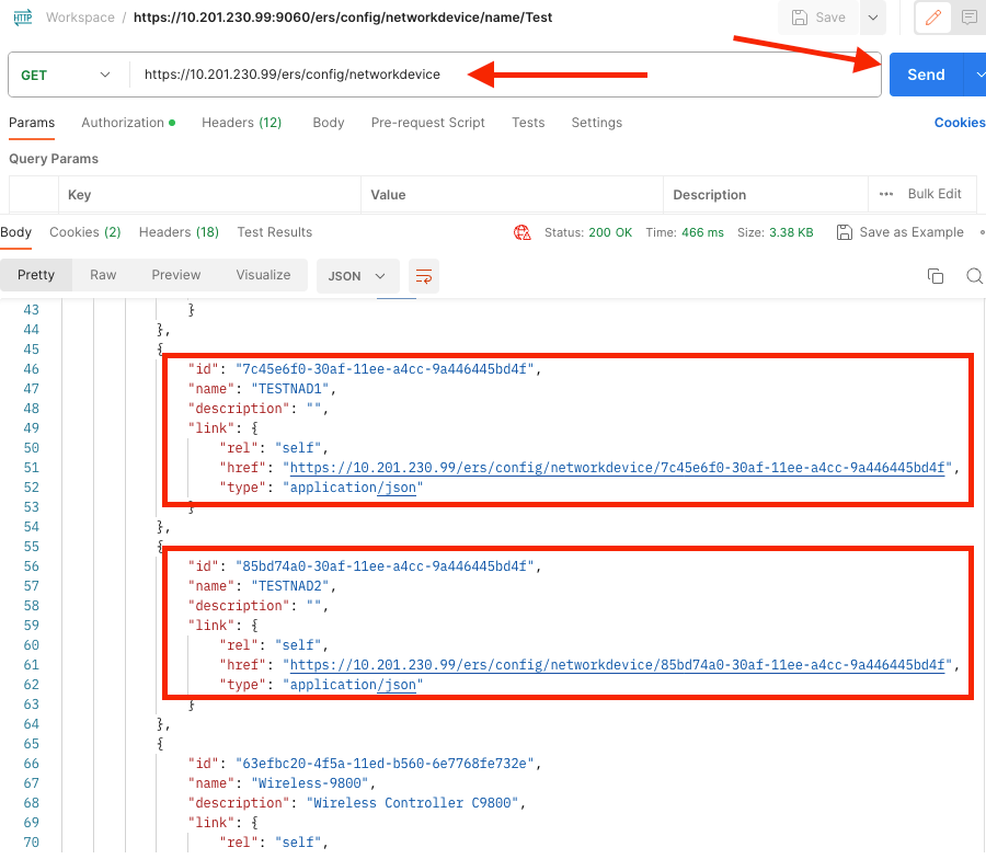 Resultados de API GET