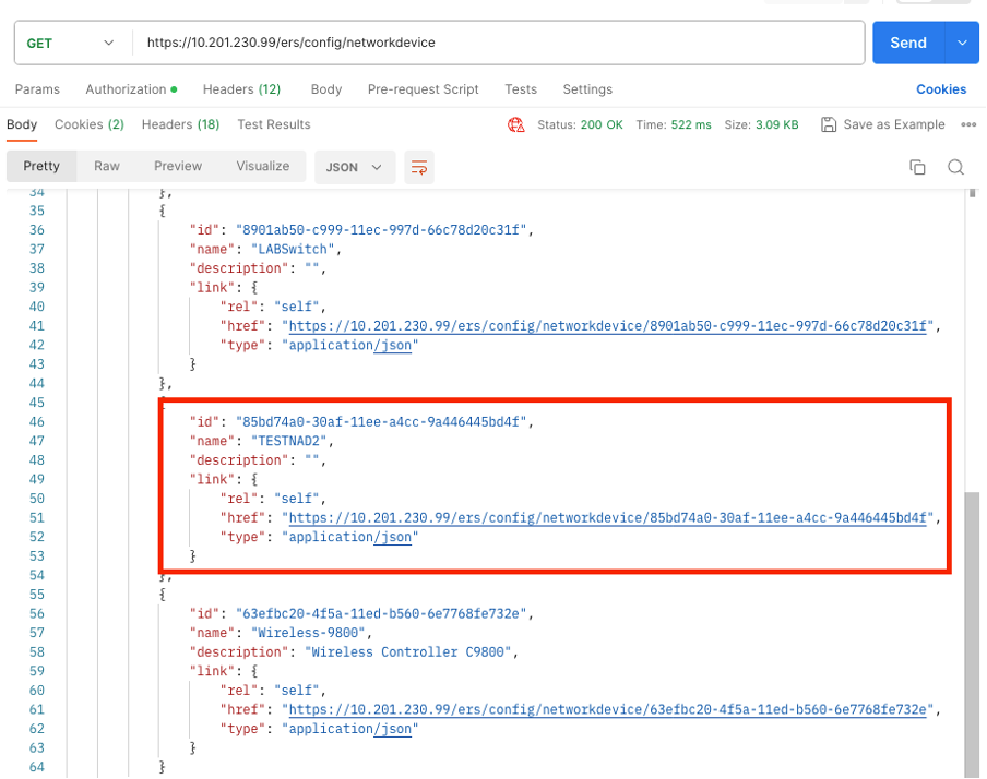 Resultados de API GET