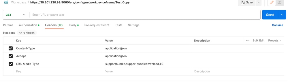 Configurazione intestazione API 4