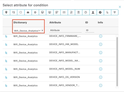 WiFi Device Analyticsディクショナリ