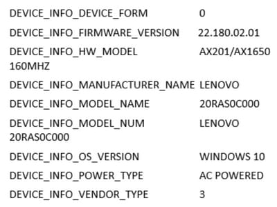 Windows 10 엔드포인트 특성의 예