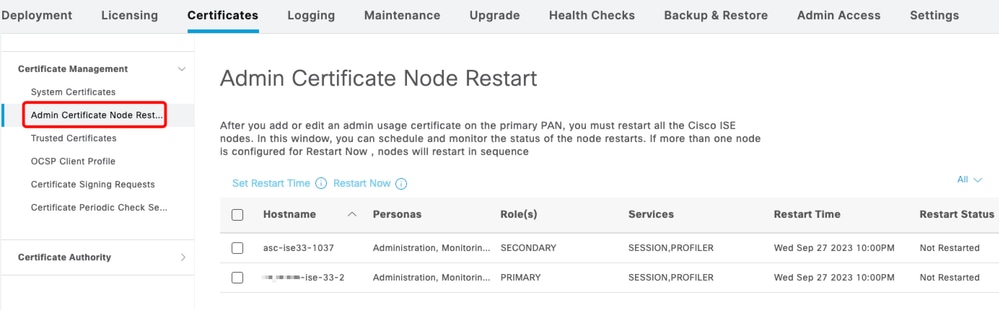 Verify Restart Status