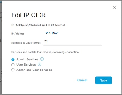 編輯IP CIDR