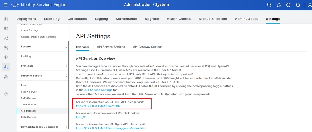 Configuración de API