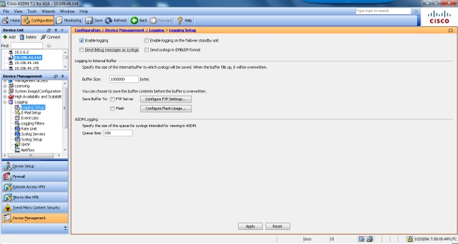 Configuration de Syslog de base avec ASDM