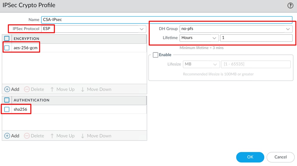 Palo Alto - Perfil de criptografia IPsec