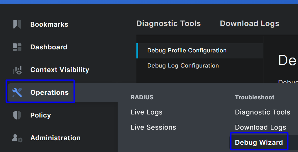 ISE - Debug guidato