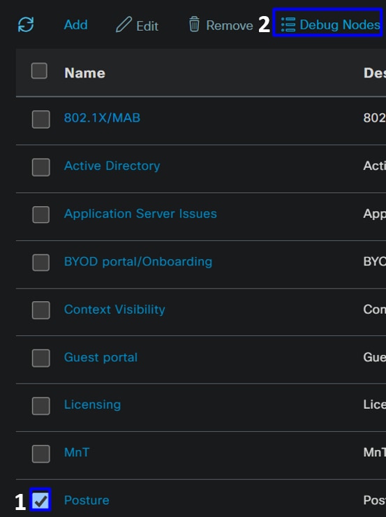 ISE - Nodi di debug