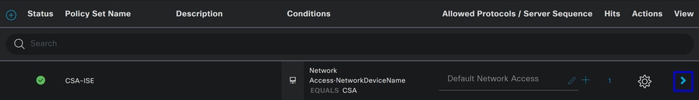 ISE - Policy Set - CSA ISE