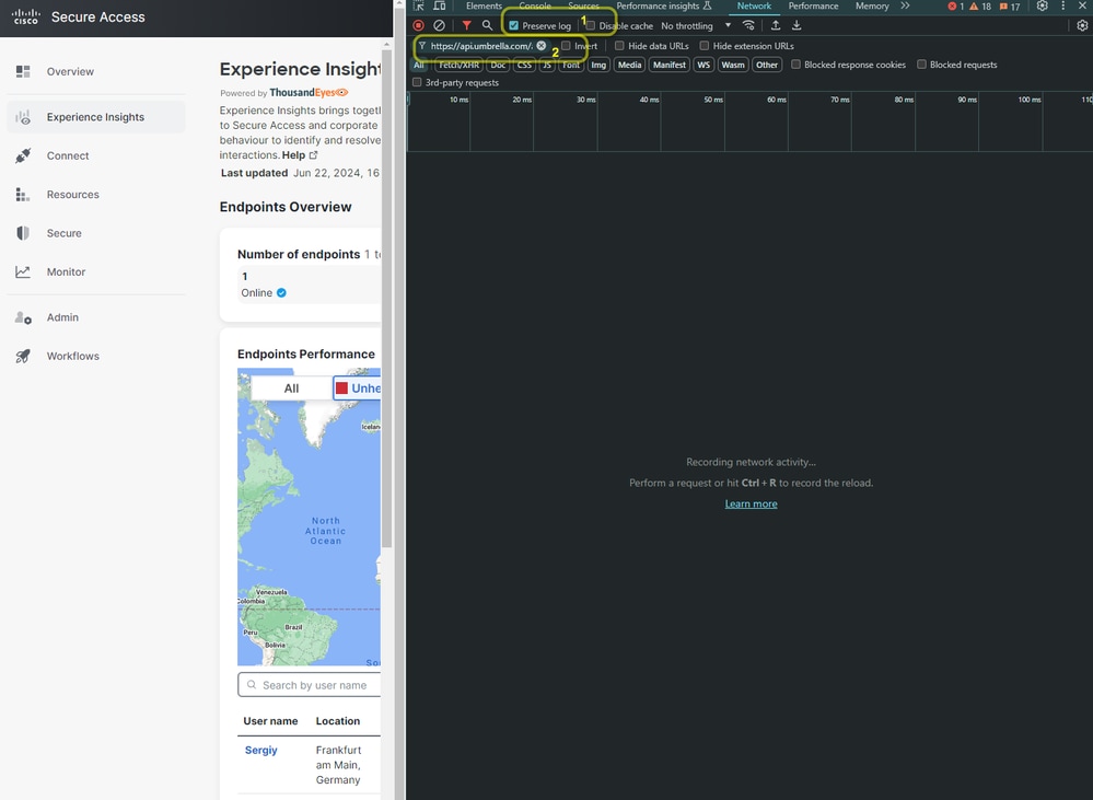 ThousandEyes - Solução de problemas da ferramenta para desenvolvedores