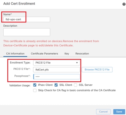 Dettagli di Registrazione certificato