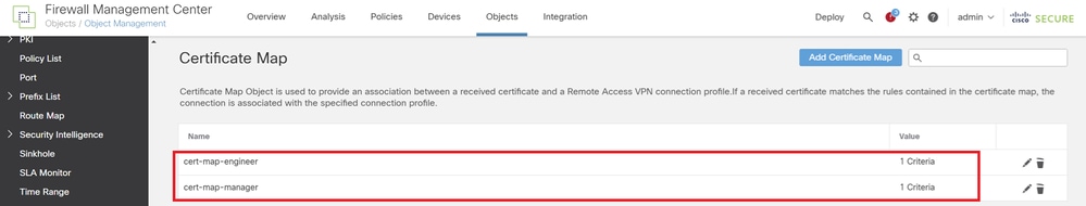 Nuove mappe certificati