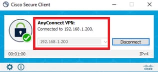 Avvia connessione VPN dal client del tecnico