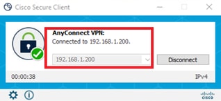 Avvia connessione VPN dal client di gestione