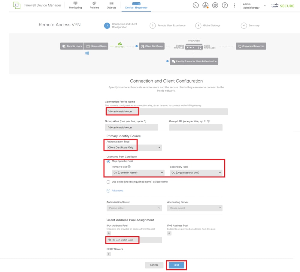 تفاصيل ملف تعريف اتصال VPN