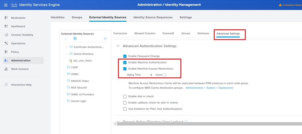 Machine Authentication Setting