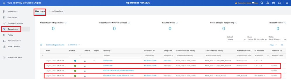 Radius Live Log