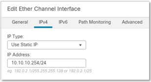 Edit Ether Channel Interface