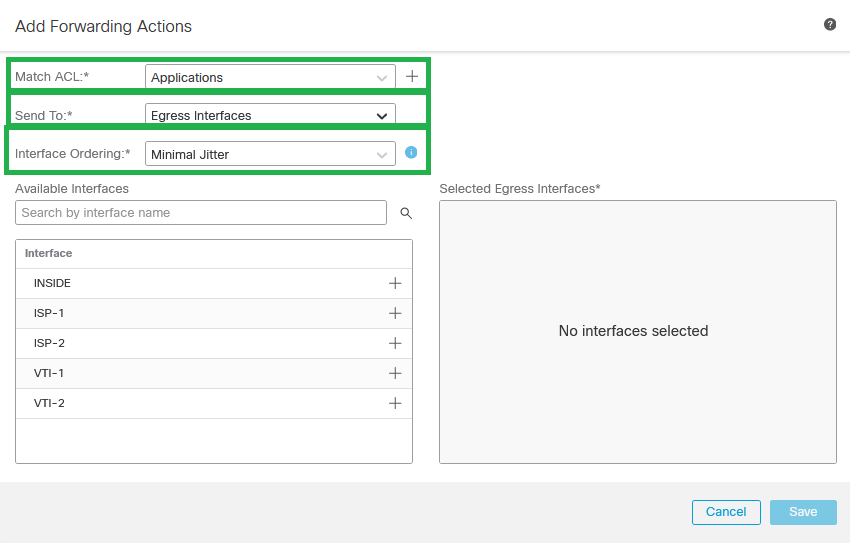 Add Forwarding Actions