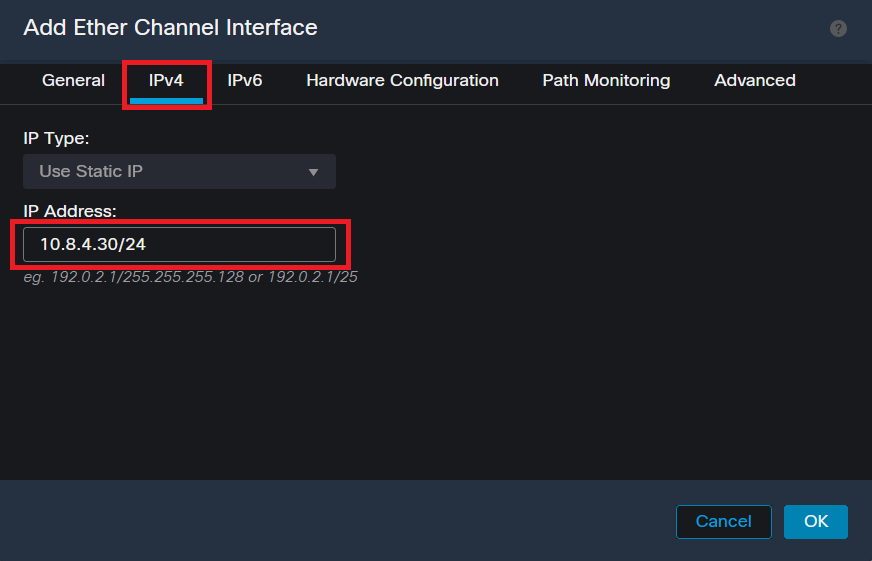 عنوان IP Ether-Channel