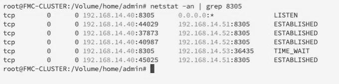 أمر CLI Output Netstat