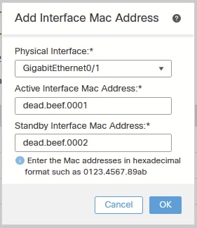 Creación de direcciones MAC de interfaz