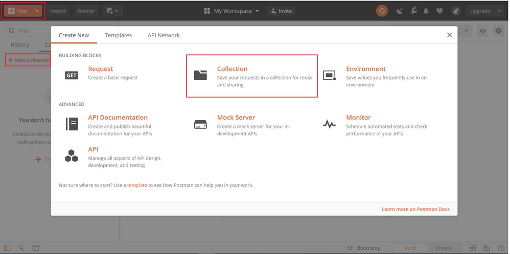 postman new collection