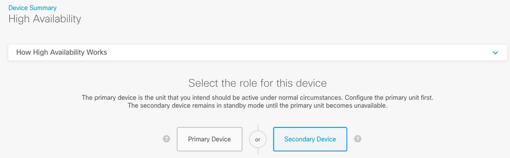 High Availability secondary